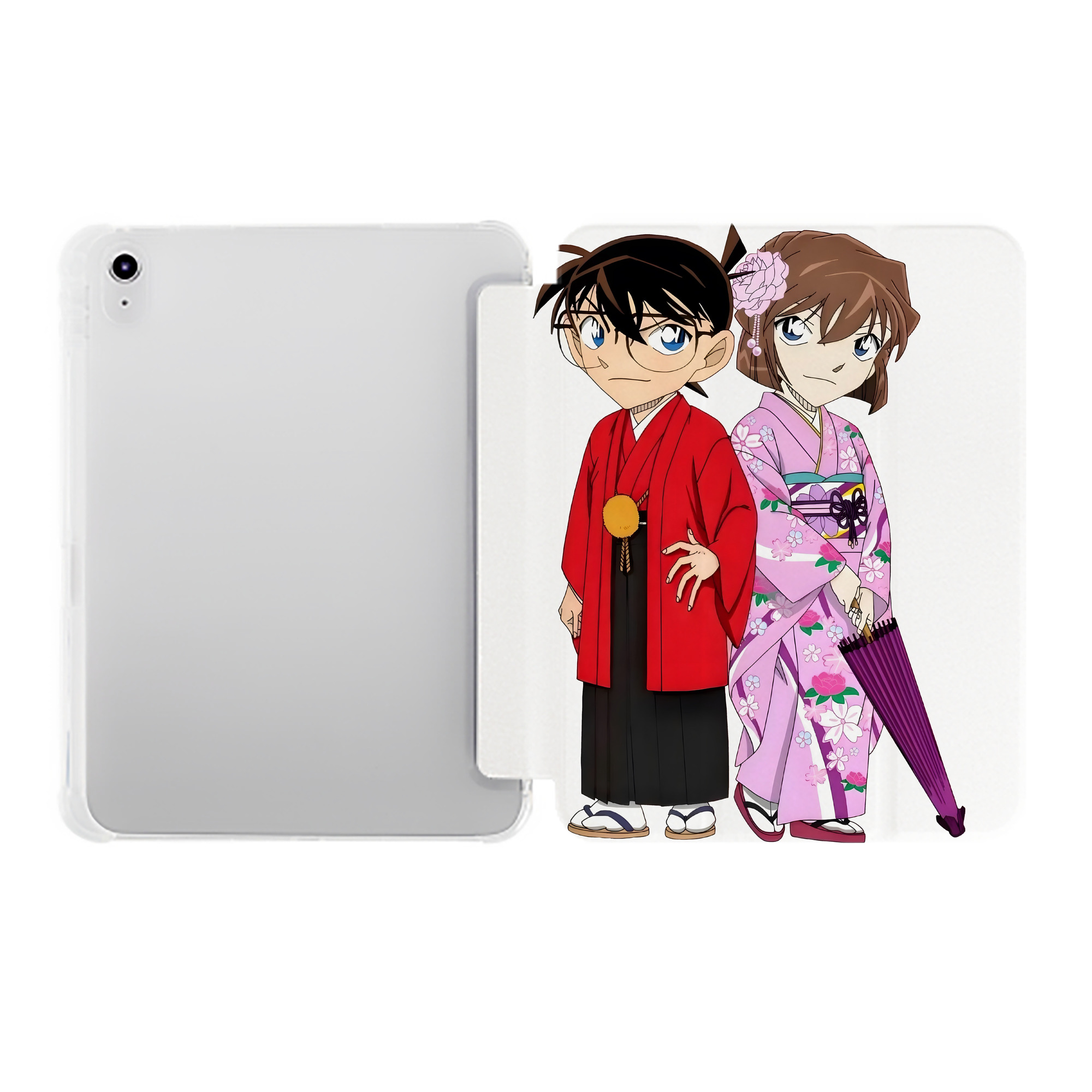 （画像用） 名探偵コナン 江戸川 コナン Detective Conan Conan Edogawa IPad ケース ペン収納付き 三つ折りスタンド PUレザー×シリコン 対応機種9.5/10.5/10.9インチ